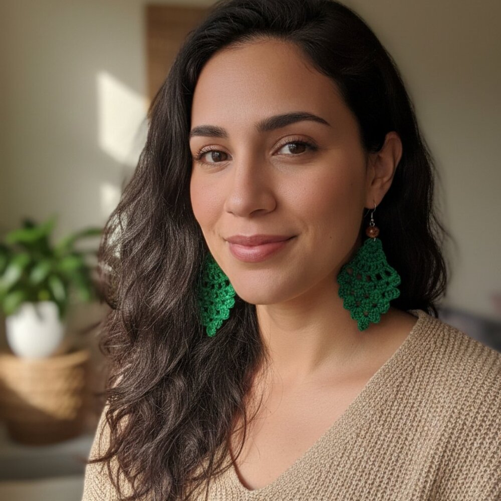 Handmade Crochet Earrings - Pineapple Stitch  NEW